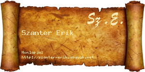 Szanter Erik névjegykártya